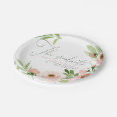 大学院の赤面の水彩画の花柄 ペーパープレート (アングル)