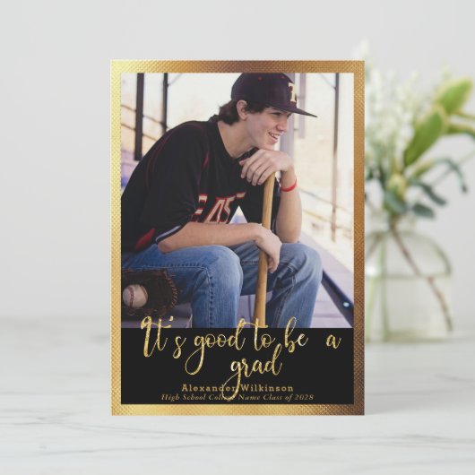 大学院の金ゴールド脚本4号写真の卒業は良い 案内状 (スタンド正面)