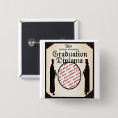 大学院の高所卒業証書 缶バッジ (正面&裏面)
