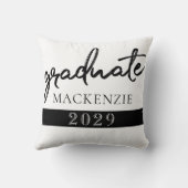 大学院の黒字版 |年クラシック付き記念テープ クッション (裏面)