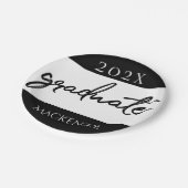 大学院の黒字版 |年クラシック付き記念テープ ペーパープレート (アングル)