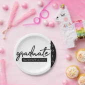 大学院の黒字版 |年クラシック付き記念テープ ペーパープレート (パーティー)