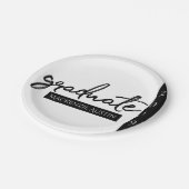 大学院の黒字版 |年クラシック付き記念テープ ペーパープレート (アングル)