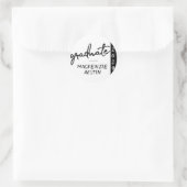 大学院の黒字版 |年クラシック付き記念テープ ラウンドシール (バッグ)