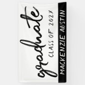 大学院の黒字版 |年クラシック付き記念テープ 横断幕 (縦)