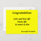 大学院はがきの成功おめでとう ポストカード (正面/裏面)