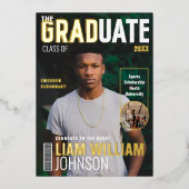 大学院はっきりしたカスタム写真雑誌の表紙 箔招待状 (正面)