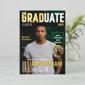 大学院はっきりしたカスタム写真雑誌の表紙 箔招待状 (立ち正面)