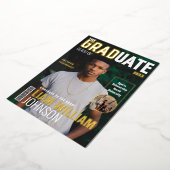 大学院はっきりしたカスタム写真雑誌の表紙 箔招待状 (回転した状態)