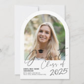 大学院アーチフォトシンプルーのスクリプト卒業パーティー 招待状 (正面)