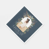 大学院アーチ1、写真青の植物パーティー スタンダードランチョンナプキン (角)