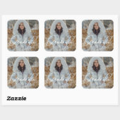 大学院エレガントの写真と名前のスクリプト スクエアシール (シート)