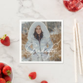 大学院エレガントの写真と名前のスクリプト スタンダードカクテルナプキン (インサイチュ)