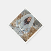 大学院エレガントの写真と名前のスクリプト スタンダードカクテルナプキン (角)