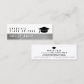 大学院エレガント名、学級、白黒 コーリングカード (正面/裏面)