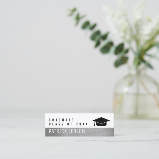 大学院エレガント名、学級、白黒 コーリングカード (スタンド正面)