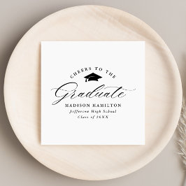 大学院エレガント向け黒字脚本応援 スタンダードカクテルナプキン