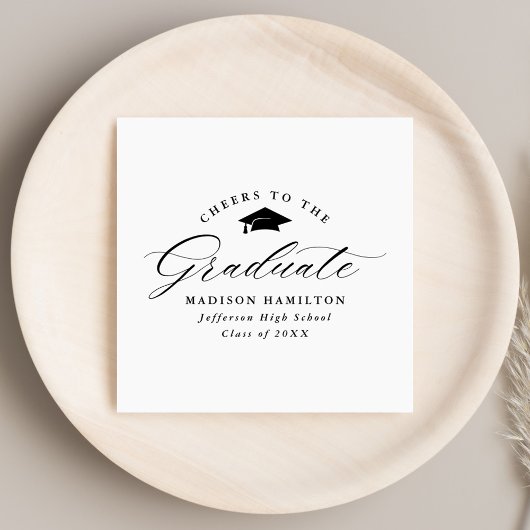 大学院エレガント向け黒字脚本応援 スタンダードカクテルナプキン