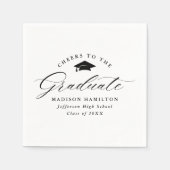 大学院エレガント向け黒字脚本応援 スタンダードカクテルナプキン (正面)