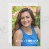 大学院エレガント書道スクリプトピンク写真 招待状 (正面)