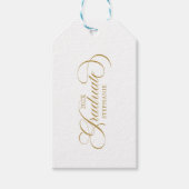 大学院エレガント金ゴールドスクリプトタイポグラフィ ギフトタグ (正面)