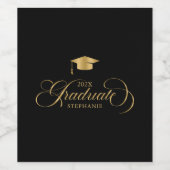 大学院エレガント金ゴールドスクリプトタイポグラフィ ワインラベル (シングルラベル)