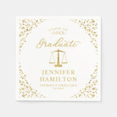 大学院エレガント金ゴールド白法科卒業 スタンダードカクテルナプキン (正面)