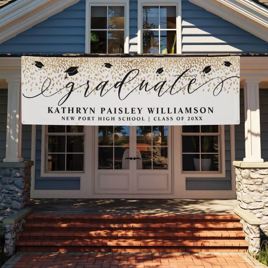 大学院エレガント金ゴールド紙吹雪卒業B 横断幕