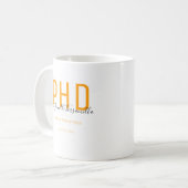 大学院オレンジブラック日付学位PhD コーヒーマグカップ (正面左)