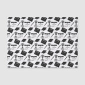 大学院キャップと卒業証書授与おめでとう 薄葉紙 (正面)