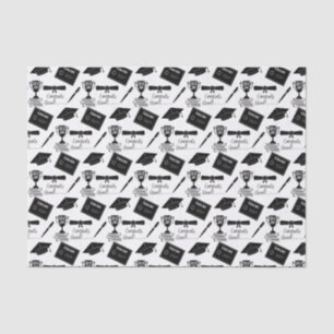 大学院キャップと卒業証書授与おめでとう 薄葉紙