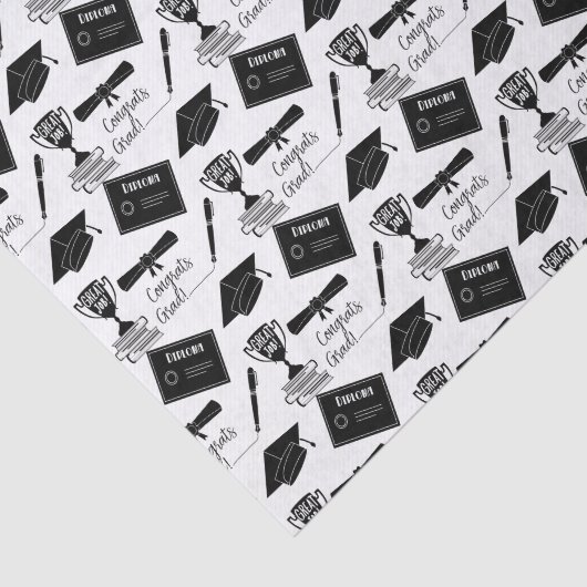 大学院キャップと卒業証書授与おめでとう 薄葉紙 (詳細)