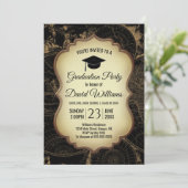 大学院キャップヴィンテージ世界地図卒業パーティー 招待状 (スタンド正面)