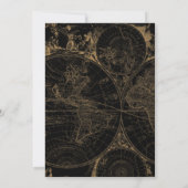 大学院キャップヴィンテージ世界地図卒業パーティー 招待状 (裏面)