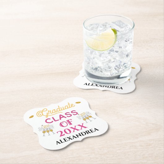 大学院クラスのおめでとうのパーソナライズ ペーパーコースター (インサイチュ)