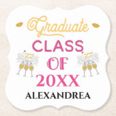 大学院クラスのおめでとうのパーソナライズ ペーパーコースター (正面)