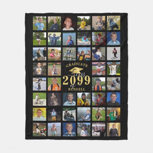 大学院クラス年44写真記憶記念 フリースブランケット (正面)