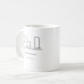 大学院グレーブラックネームPhD コーヒーマグカップ (正面左)