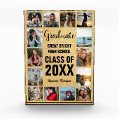 大学院コラージュ金ゴールド卒業写真ブロック フォトブロック (正面)