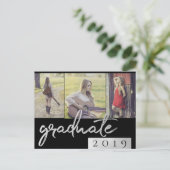 大学院コラージュ |シルバースクリプトトレンディー3写真 インビテーションポストカード (スタンド正面)