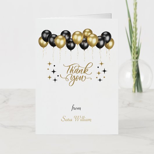 大学院サンキューカード 箔グリーティングカード (正面)