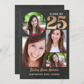 大学院サークル金ゴールドチョーク2025印刷可能クラス 招待状 (正面/裏面)