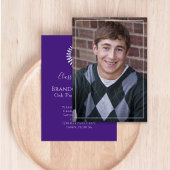 大学院シンプルエレガント紫ローレル離れ 招待状