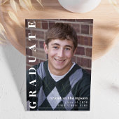 大学院シンプルスタイリッシュカロライナ青い写真 招待状