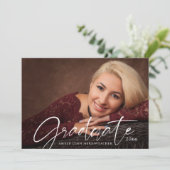 大学院シンプルパーティーシックなホワイトスクリプト 招待状 (スタンド正面)