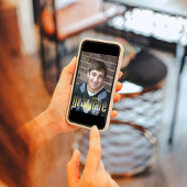 大学院シンプルフォトブラックと金ゴールドタイポグラフィ 招待状