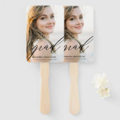 大学院シンプルモダンスクリプトのミニマル写真 ハンドファン (正面&裏面)