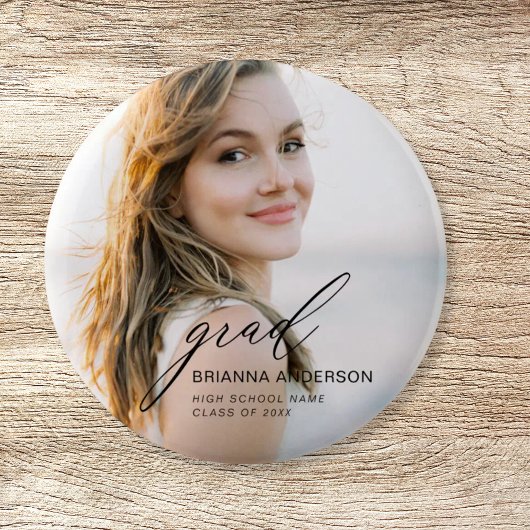 大学院シンプルモダンスクリプトのミニマル写真 缶バッジ