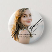 大学院シンプルモダンスクリプトのミニマル写真 缶バッジ (正面)