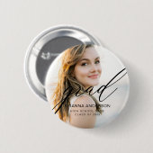 大学院シンプルモダンスクリプトのミニマル写真 缶バッジ (正面&裏面)